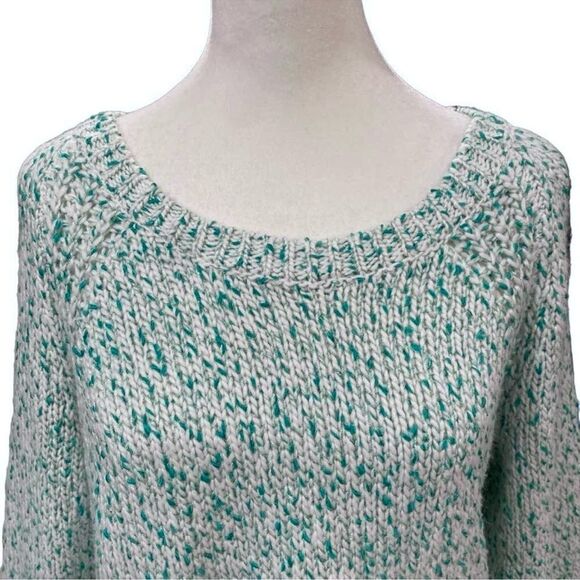 St John’s Bay Mint Green & White Knit Scoop Neck Pullover Long Sleeve Sweater XL - Picture 5 of 16